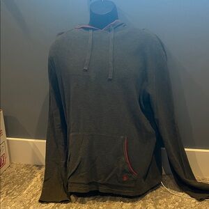 Men's Green Hoodie with orange Accents. Ralph Lauren